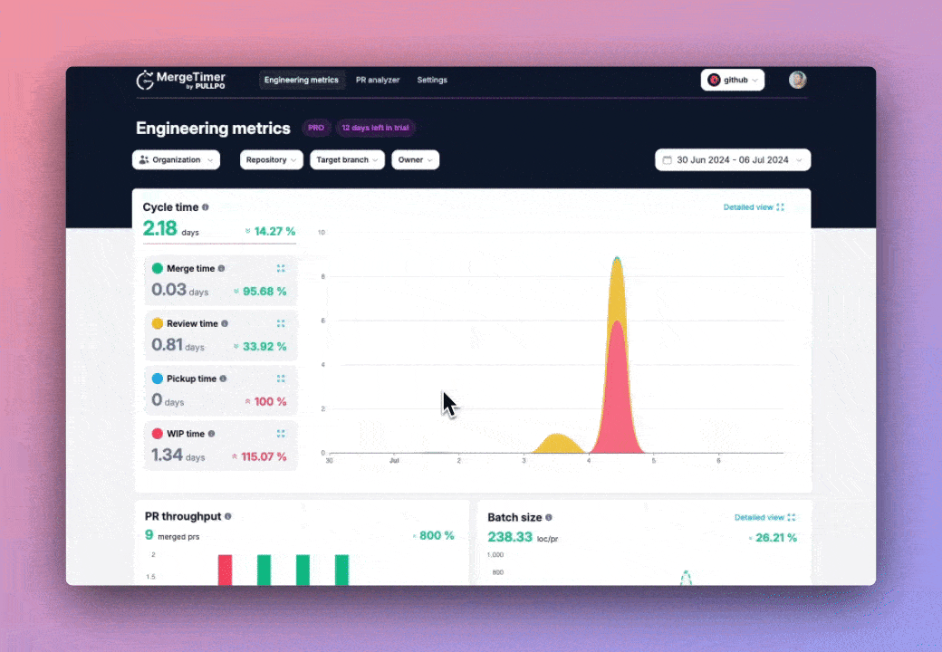 Create a team in MergeTimer